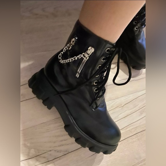 Winter Chunky Platform Punk Gothic Lace Up Boot main image 0